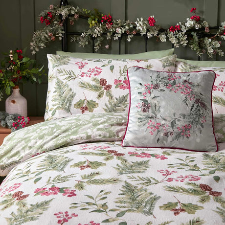 Winter Sprigs Brushed Cotton Duvet Cover Set
