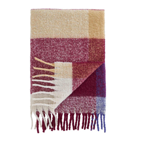 Faux Mohair Check Throw Blanket 130cm x 170cm by Catherine Lansfield