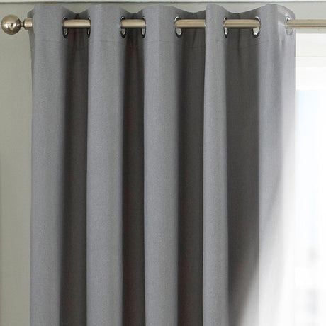 Twilight Blackout Eyelet Curtains Silver 90" x 72" by Riva Home
