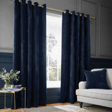 Hyperion Selene Luxury Chenille Weighted Thermal Eyelet Curtains Pair
