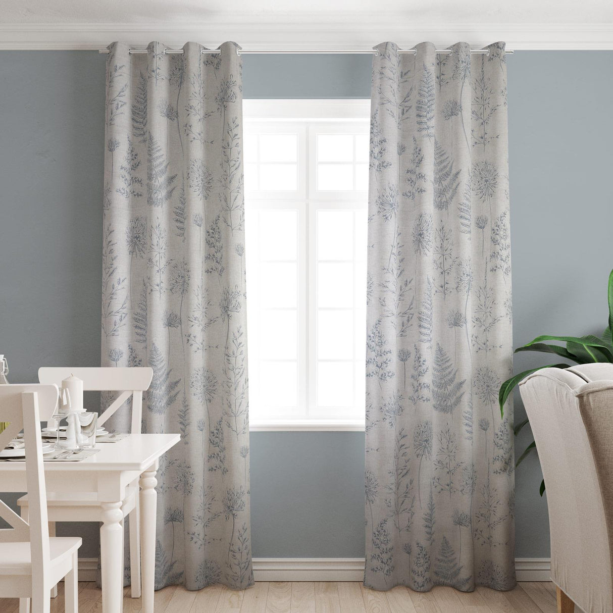 Chervil Blue Mist Made To Measure Curtains by Style Furnishings