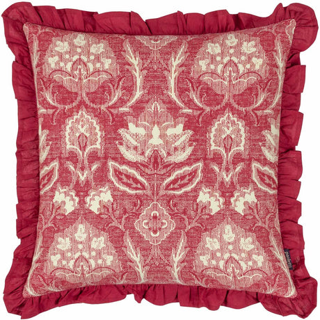 Kirkton Floral Pleat Fringe Cushion Cover 20" x 20" by Paoletti