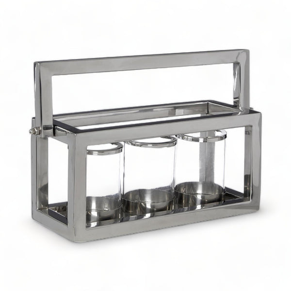 Stainless Steel and Glass 3 Light Lantern