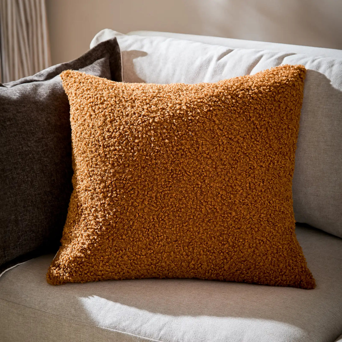 Cabu Chunky Boucle Cushion Cover Ginger 55 x 55cm