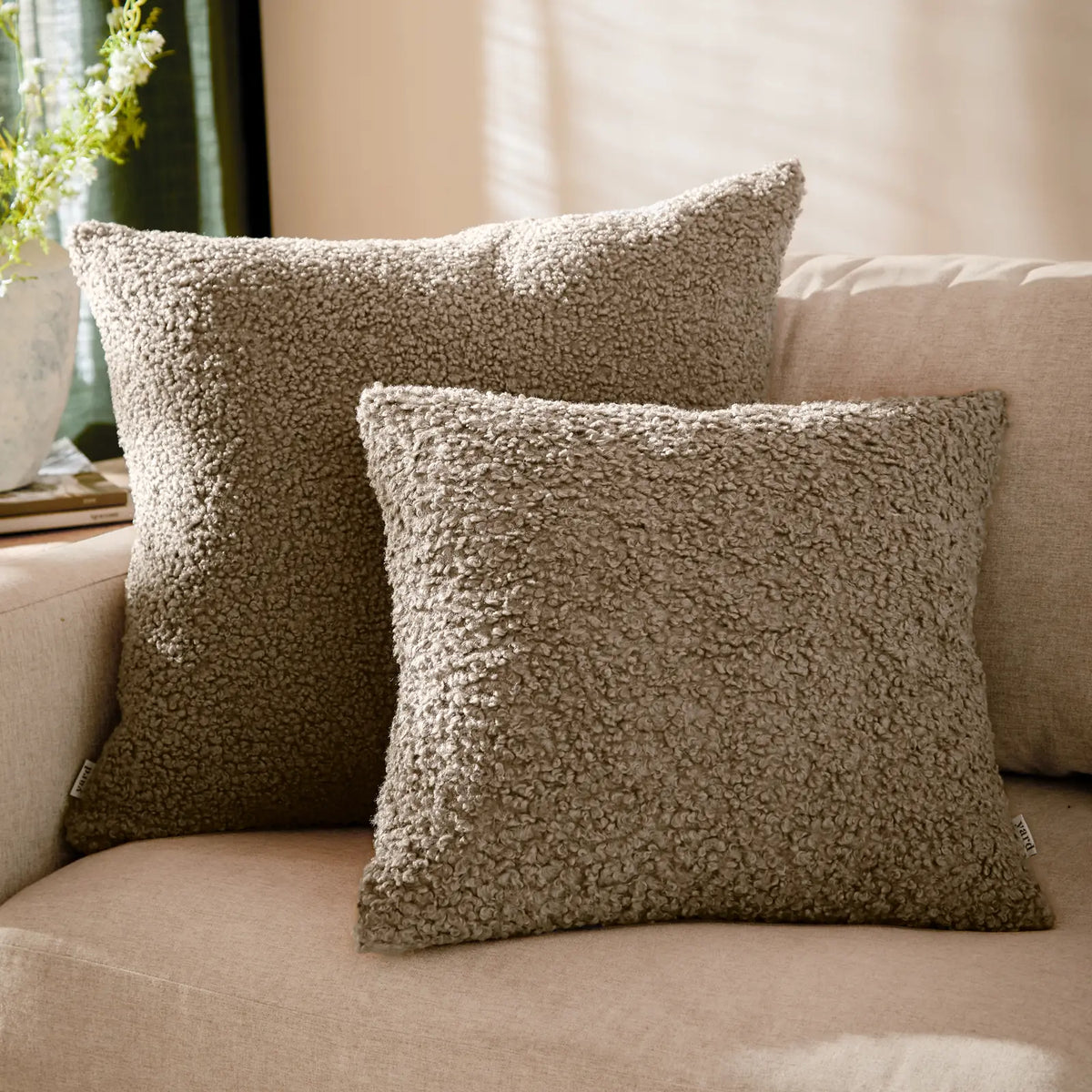 Cabu Textured Boucle Taupe Cushion Cover 45cm x 45cm - additional product view 4