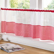 Gingham Voile Curtain Voile Curtain Café Panel - Red