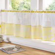 Gingham Voile Curtain Voile Curtain Café Panel - Yellow