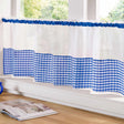 Gingham Voile Curtain Voile Curtain Café Panel - Blue