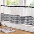Gingham Voile Curtain Voile Curtain Café Panel - Black