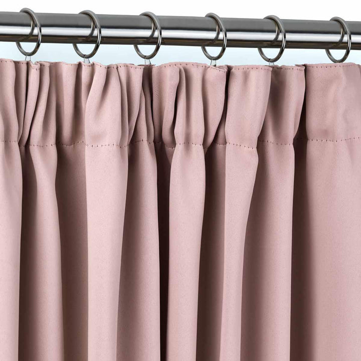 Cali Woven Thermal Blackout Pencil Pleat Curtains Blush Pink - Ideal