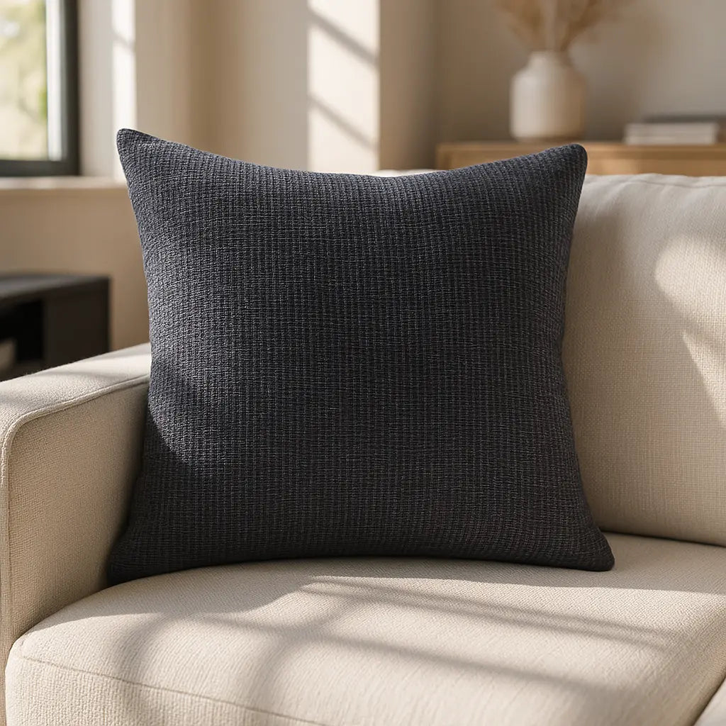Cambridge Chenille Charcoal Cushion Cover and Filled Cushion 45cm x 45cm