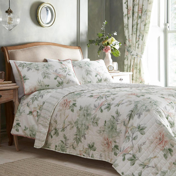 Campion Floral Quilted Bedspread - Ideal