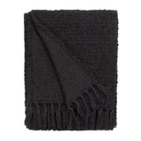 Candar Boucle Woven Tasselled Black Throw Blanket 130cm x 170cm - additional product view 2