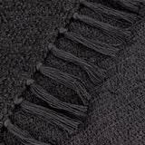 Candar Boucle Woven Tasselled Black Throw Blanket 130cm x 170cm - additional product view 3