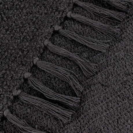 Candar Boucle Woven Tasselled Black Throw Blanket 130cm x 170cm - additional product view 3