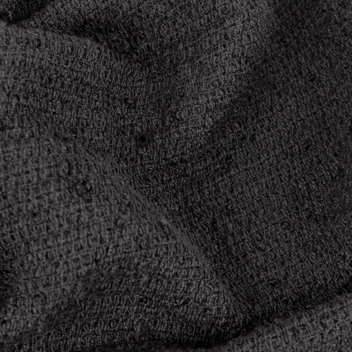 Candar Boucle Woven Tasselled Black Throw Blanket 130cm x 170cm - additional product view 4