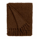 Candar Boucle Woven Tasselled Cocoa Throw Blanket 130cm x 170cm - additional product view 2
