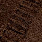 Candar Boucle Woven Tasselled Cocoa Throw Blanket 130cm x 170cm - additional product view 3