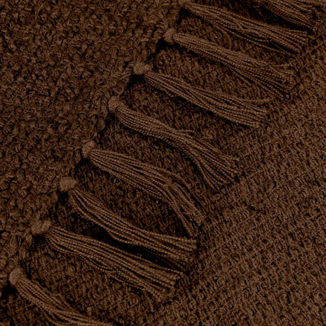 Candar Boucle Woven Tasselled Cocoa Throw Blanket 130cm x 170cm - additional product view 3