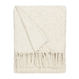 Candar Boucle Woven Tasselled Ecru Throw Blanket 130cm x 170cm - additional product view 2