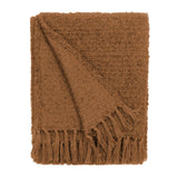 Candar Boucle Woven Tasselled Ginger Throw Blanket 130cm x 170cm - additional product view 2
