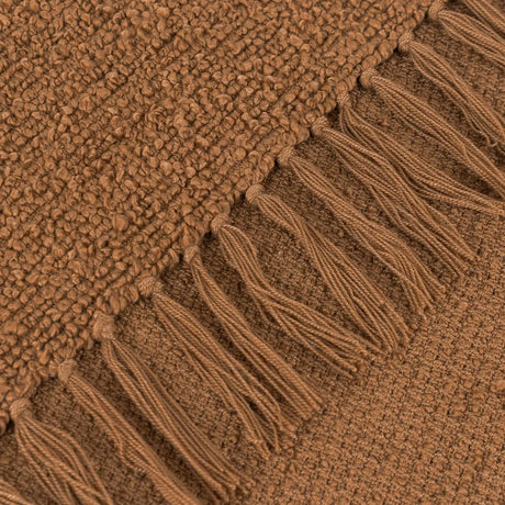 Candar Boucle Woven Tasselled Ginger Throw Blanket 130cm x 170cm - additional product view 3