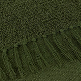 Candar Boucle Woven Tasselled Khaki Throw Blanket 130cm x 170cm - additional product view 3