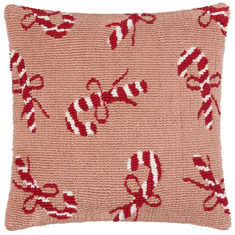 Candy Canes Tufted Cushion Cover Pink/Red 45 x 45cm - image 2