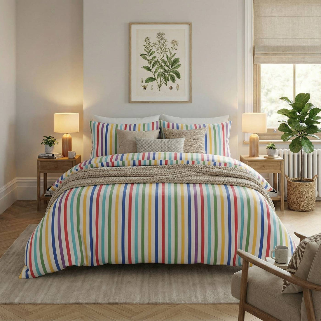 Candy Stripe Flannelette Duvet Cover Set