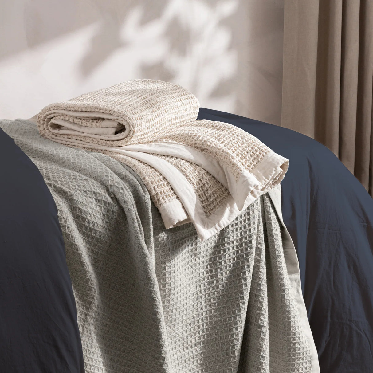 Canopy Waffle Throw Natural 240 x 260cm - image 5