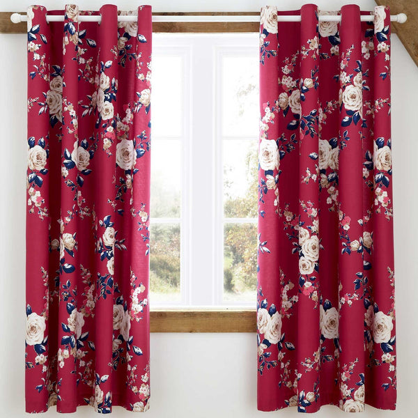 Canterbury Black Out Eyelet Curtains Plum 66" x 72" - Ideal