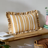 Carmon Stripe Linen / Ochre Cushion Cover or Filled Cushion 40cm x 60cm - additional product view 1