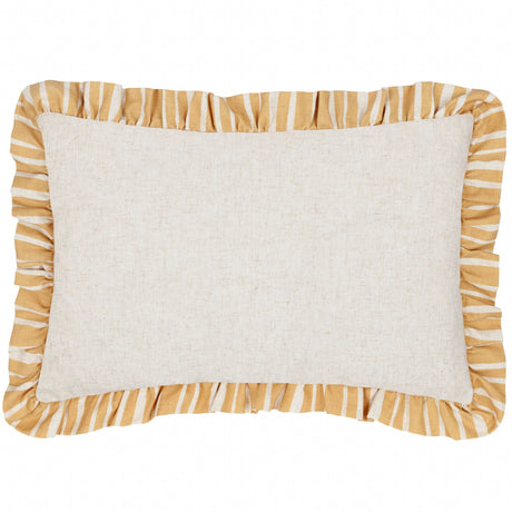 Carmon Stripe Linen / Ochre Cushion Cover or Filled Cushion 40cm x 60cm - additional product view 2
