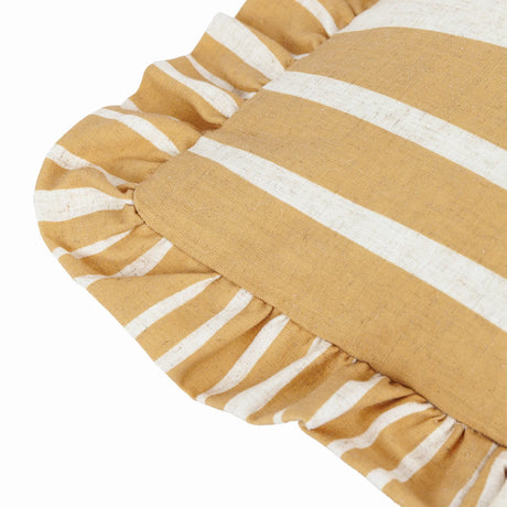 Carmon Stripe Linen / Ochre Cushion Cover or Filled Cushion 40cm x 60cm - additional product view 4