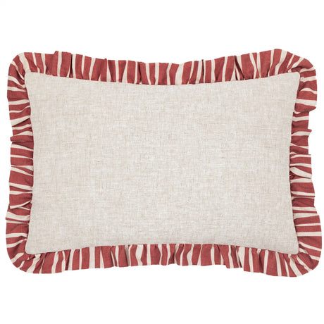 Carmon Stripe Linen / Red Cushion Cover or Filled Cushion 40cm x 60cm - additional product view 2