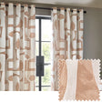 Carro Abstract 100% Cotton Lined Eyelet Curtains Clay - image 2