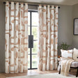 Carro Abstract 100% Cotton Lined Eyelet Curtains Clay - image 3