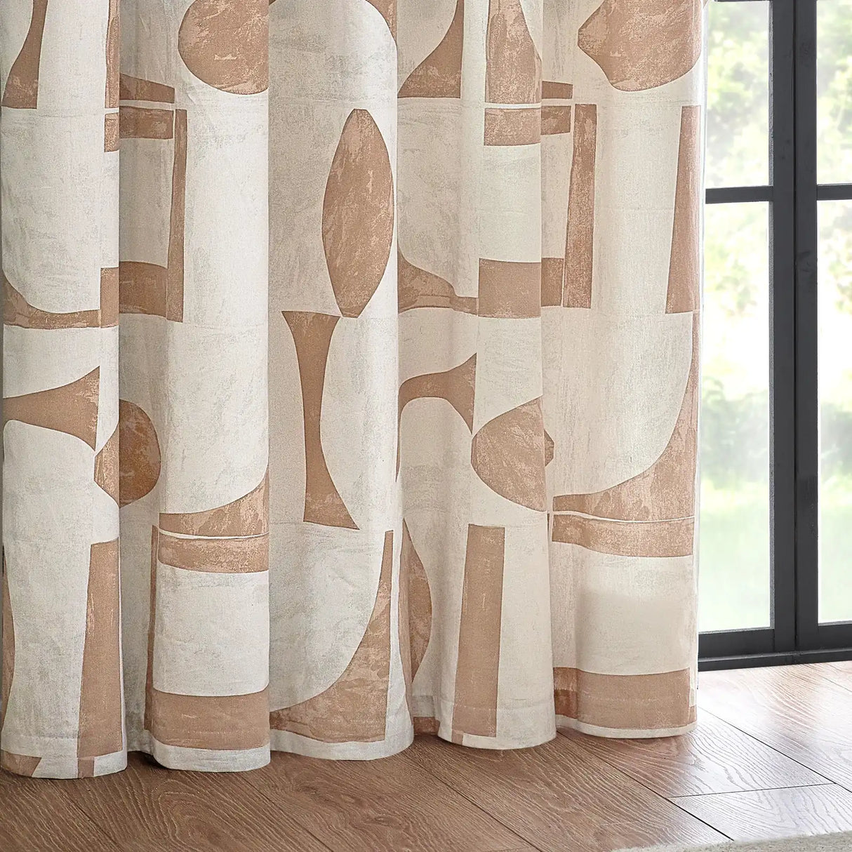 Carro Abstract 100% Cotton Lined Eyelet Curtains Clay - image 5
