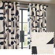 Carro Abstract 100% Cotton Lined Eyelet Curtains Dusk - image 2