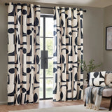 Carro Abstract 100% Cotton Lined Eyelet Curtains Dusk - image 3