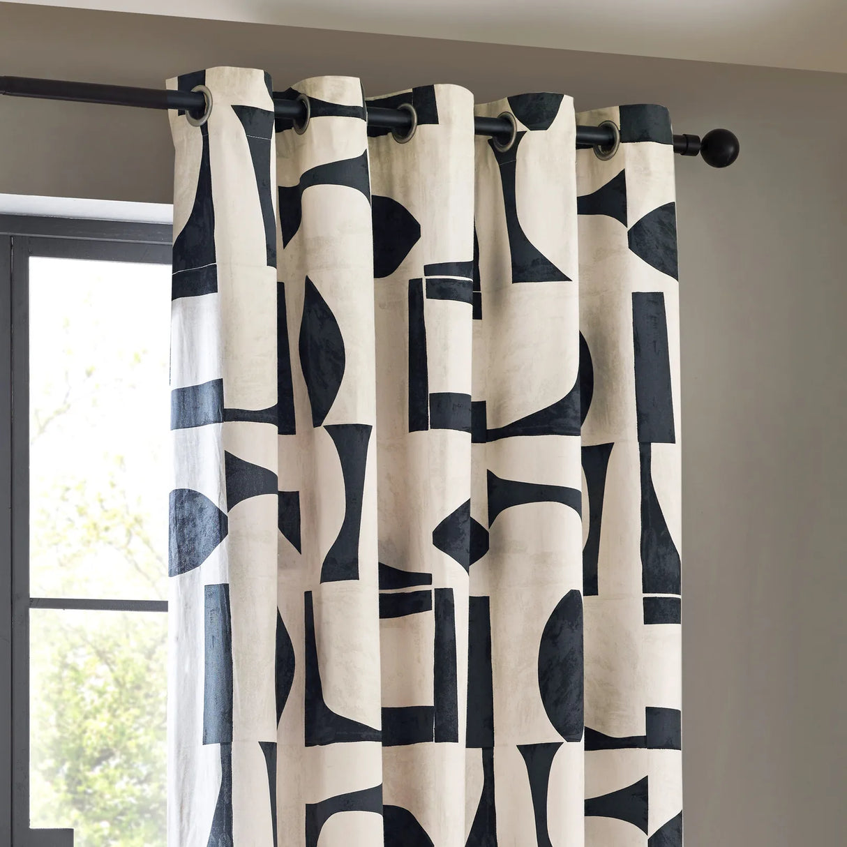 Carro Abstract 100% Cotton Lined Eyelet Curtains Dusk - image 4