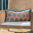 Casa Embroidered Cushion Cover Rose/French Blue 30 x 60cm - image 1