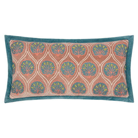 Casa Embroidered Cushion Cover Rose/French Blue 30 x 60cm - image 2