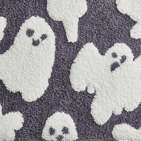 Fusion Spooky Ghosts Halloween Grey Bath Mat 3