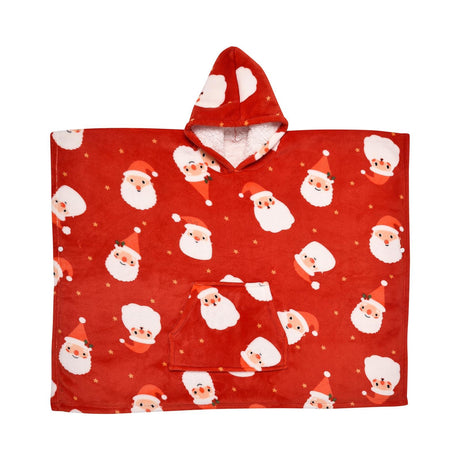 Bedlam Jolly Santa Sherpa Fleece Kids Christmas Poncho 4