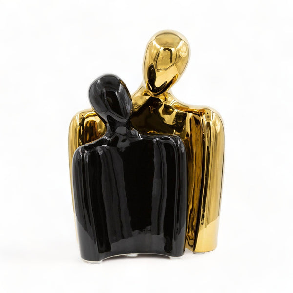 Eros Bust Gold & Black Couple Figurine