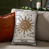 Celestial Stories Embroidered Velvet Cushion Cover Linen/Black 30 x 50cm - image 1