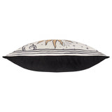 Celestial Stories Embroidered Velvet Cushion Cover Linen/Black 30 x 50cm - image 4