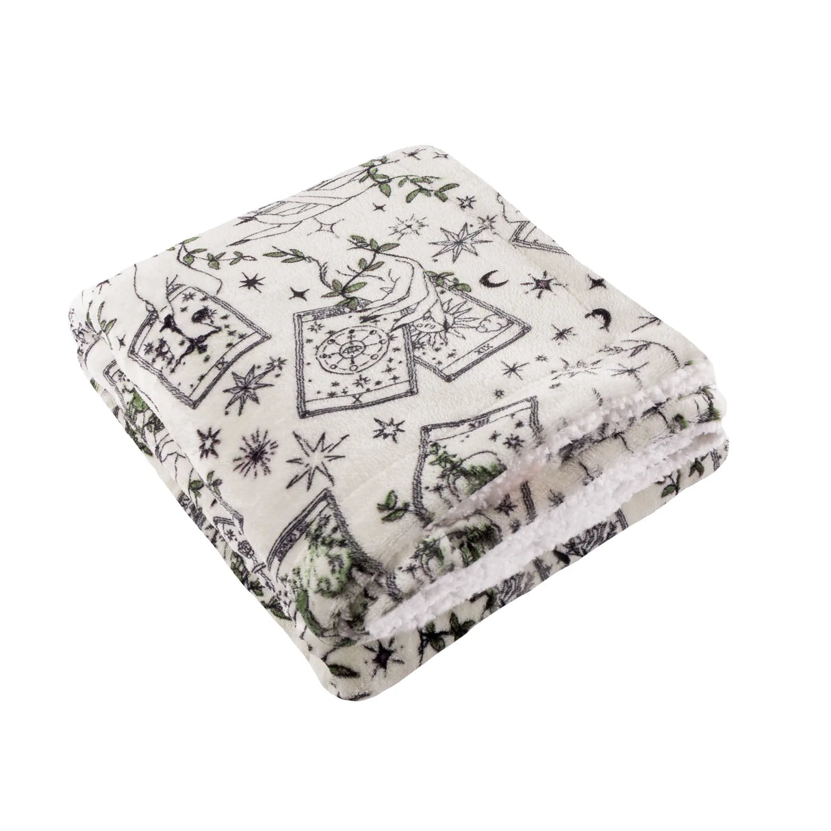Celestial Stories Printed Sherpa Fleece Throw Green 130 x 180cm - image 2