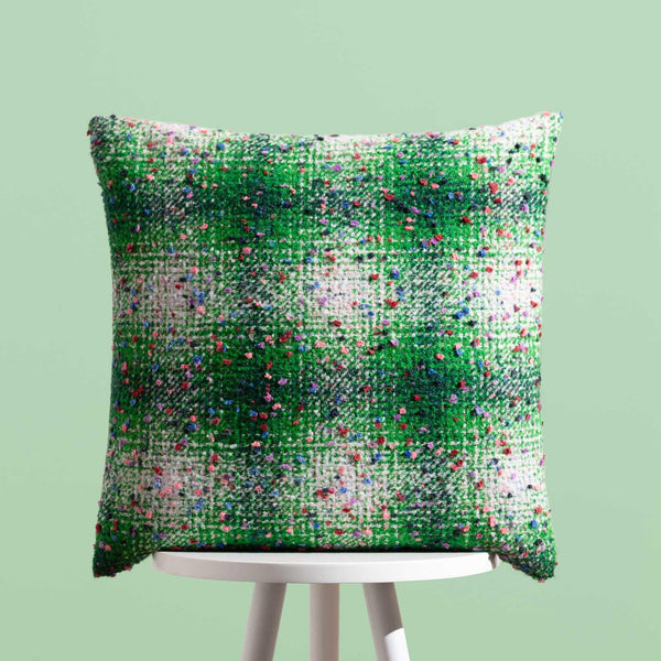 Connie Check Cushion Cover Green + Lilac